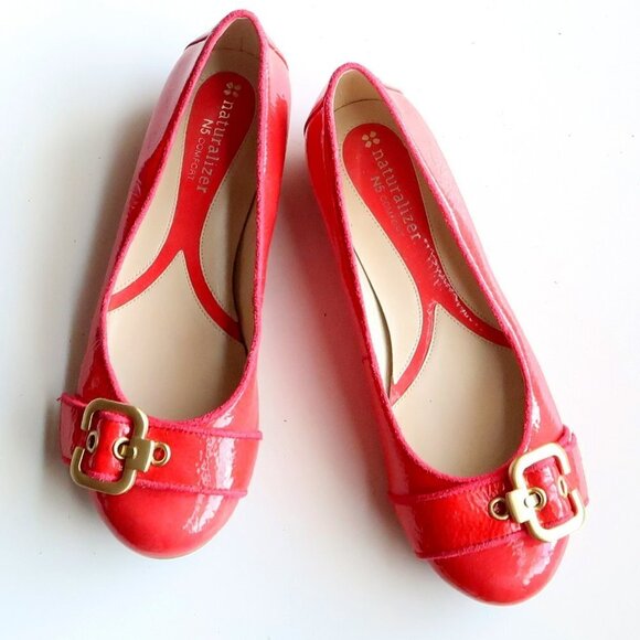 Naturalizer Pink Patent Round Toe Ballerinas Flats Low Heel Slip-on Shoes Size 5 - Picture 9 of 13